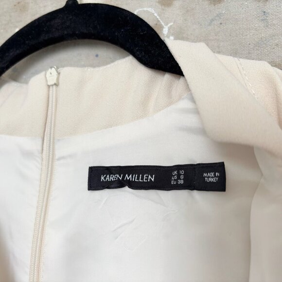 Super Chic karen Millen Cream corporate Dress - Picture 3 of 8